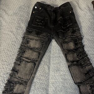 Distressed Black Jeans